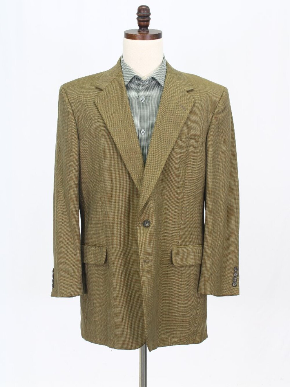 Tom James 44L Brown Blazer Sport Coat Jacket 2-Button Check W681